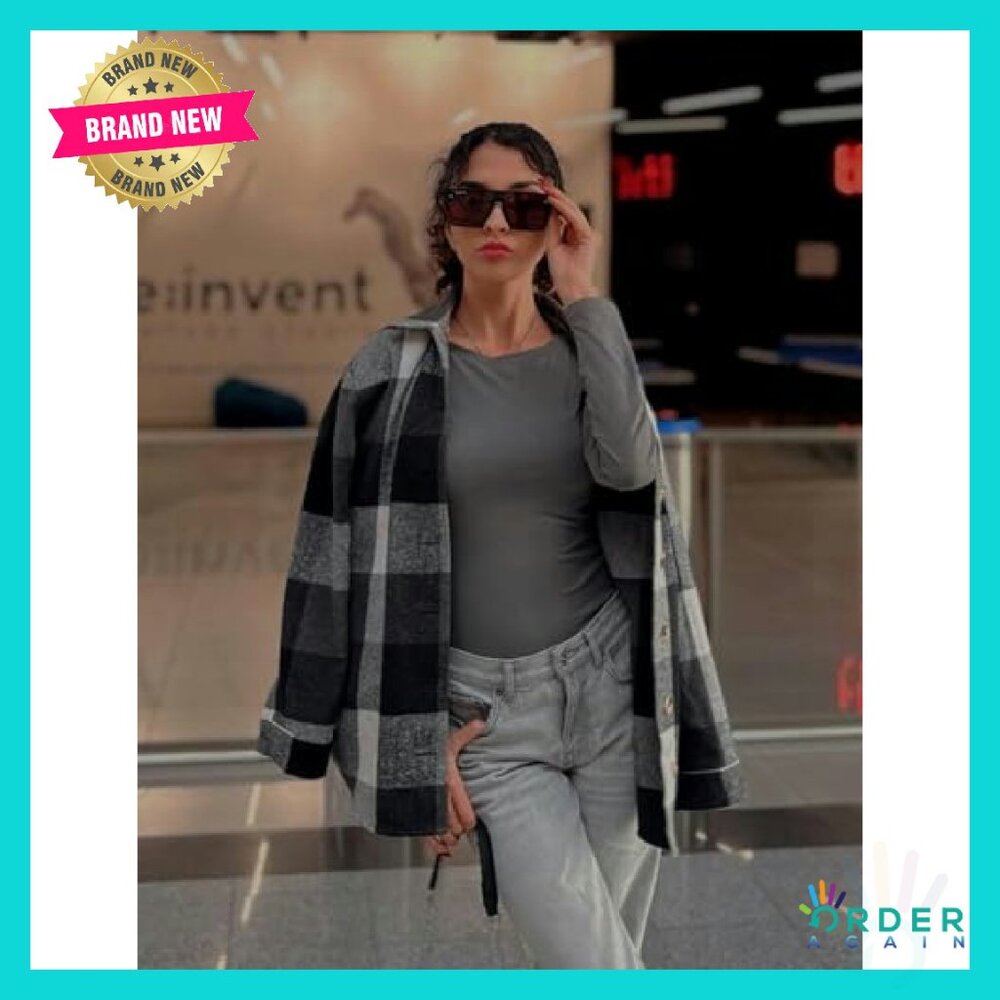 Flannel Shacket Button Down Long Sleeve Plaid Shi… - image 5